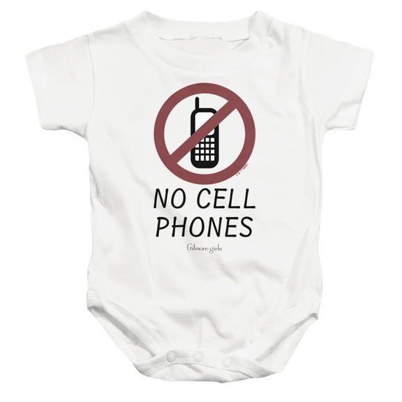Gilmore Girls No Cell Phones Unisex Infant Snap Suit for Baby, White, Large