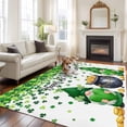 thumbnail image 3 of Area Rug for Living Room, St. Patrick's Day Non-Slip Indoor Large Carpet for Bedroom/Dining Room, Green Gnomes Spring Lucky Shamrocks Washable Low-Profile Rectangle Floor Runner Rugs - 6 x 9 Ft, 3 of 7