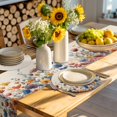 thumbnail image 4 of Colorful Spring Floral Round 13 Inch Placemats Set of 6, Elegant Summer Botanical Rustic HeatResistant Non Slip Place Mats for Dining Table, Wipeable Braided Kitchen Table Mats for Housewarming, 4 of 9