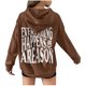 thumbnail image 1 of Sudaderas sueltas para mujer Sudaderas con capucha con cordón Camisas con gráficos en la espalda Jersey informal Tops de manga larga con bolsillo con mangas con hombros caídos Pompotops gfhjh13710, 1 of 1