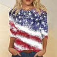 thumbnail image 2 of MEICHEN 4Th of July Shirts Women Patriotic Shirt American Flag 3/4 Sleeve Tops Memorial Independence Day Top Outfit Summer 250th Anniversary Tops, 2 of 5