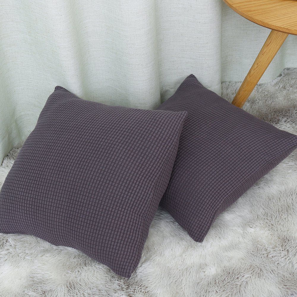 Throw Pillow Case Square Pillow Cushion Cover Thickened Polar Fleece Elastic Pillow Case Cover