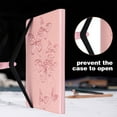 thumbnail image 6 of Butterflies Embossed Pattern Tablet Case for iPad Pro 11" 4th/3rd/2rd/1st Gen 2022/2021/2020/2018, Premium PU Leather Card Slots Kickstand Cover with Pen Holder Soft Silicone Shockproof Case,Pink, 6 of 9