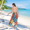 thumbnail image 7 of FORMRS Womens Long Sarong Beach Wrap Semi-Sheer Bikini Skirt Bathing Swimsuit Cover Up, Blooming Flowers, 7 of 7