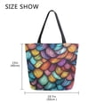 thumbnail image 5 of FORMRS Womens Canvas Tote Bag with Zipper Inner Pocket Shoulder Handbag, Vibrant Dragon Scales Pattern, 5 of 7