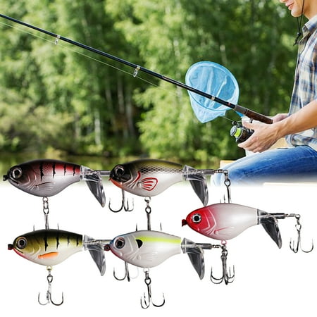 shenmeida 9cm/16g Fishing Lures Propeller Topwater Hard Bait 2PCS Minnow Popper Crank Baits for Bass Trout Walleye Redfish Saltwater Freshwater