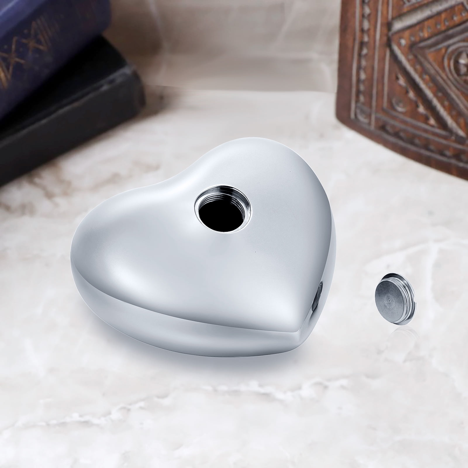Heart Keepsake Urn - For Human Ashes Mini Urn with Box & Stand  Heart Shaped Urn Memorial Small Keepsake Urn Handcrafted Small Memorial Urn for Ashes