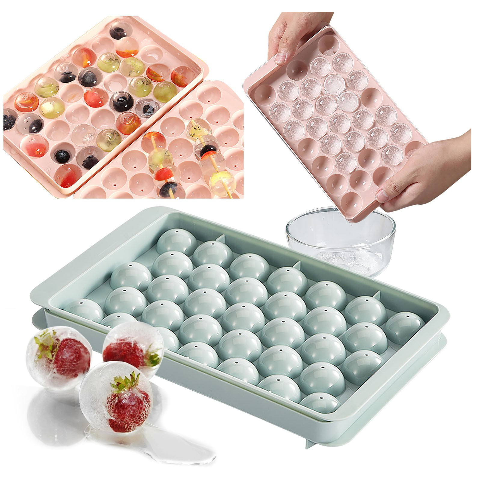 1PC Silicone Smile Face Round Ice Balls Maker Tray Mold Cube Cocktail Club W 