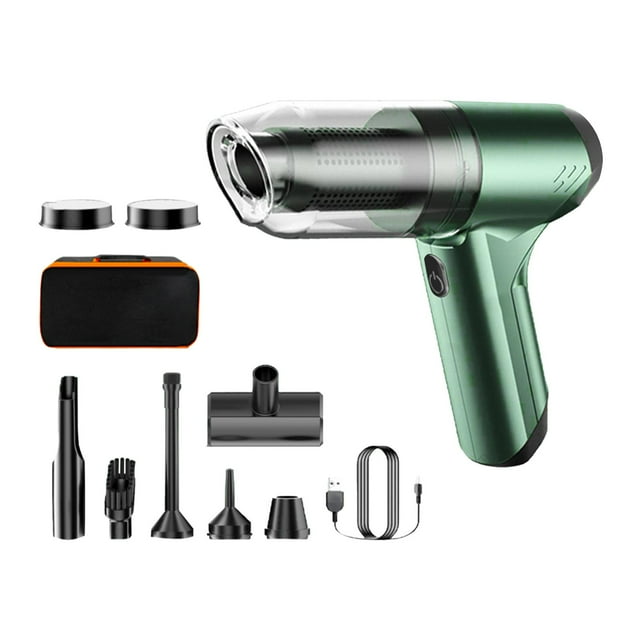 GUOOL Cordless Handheld Vacuum Cleaner, Mini Duster Rechargeable for Home, Office with green with bag