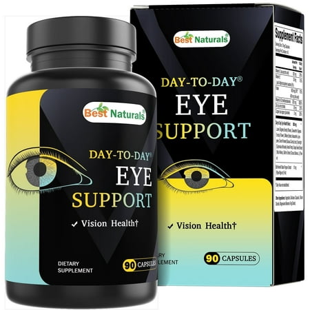 Best Naturals Day-to-Day Eye Support with Lutein, Zeaxanthin, Bilberry Extract, Astaxanthin, Lycopene, Carrot Powder 90 Veg Capsules