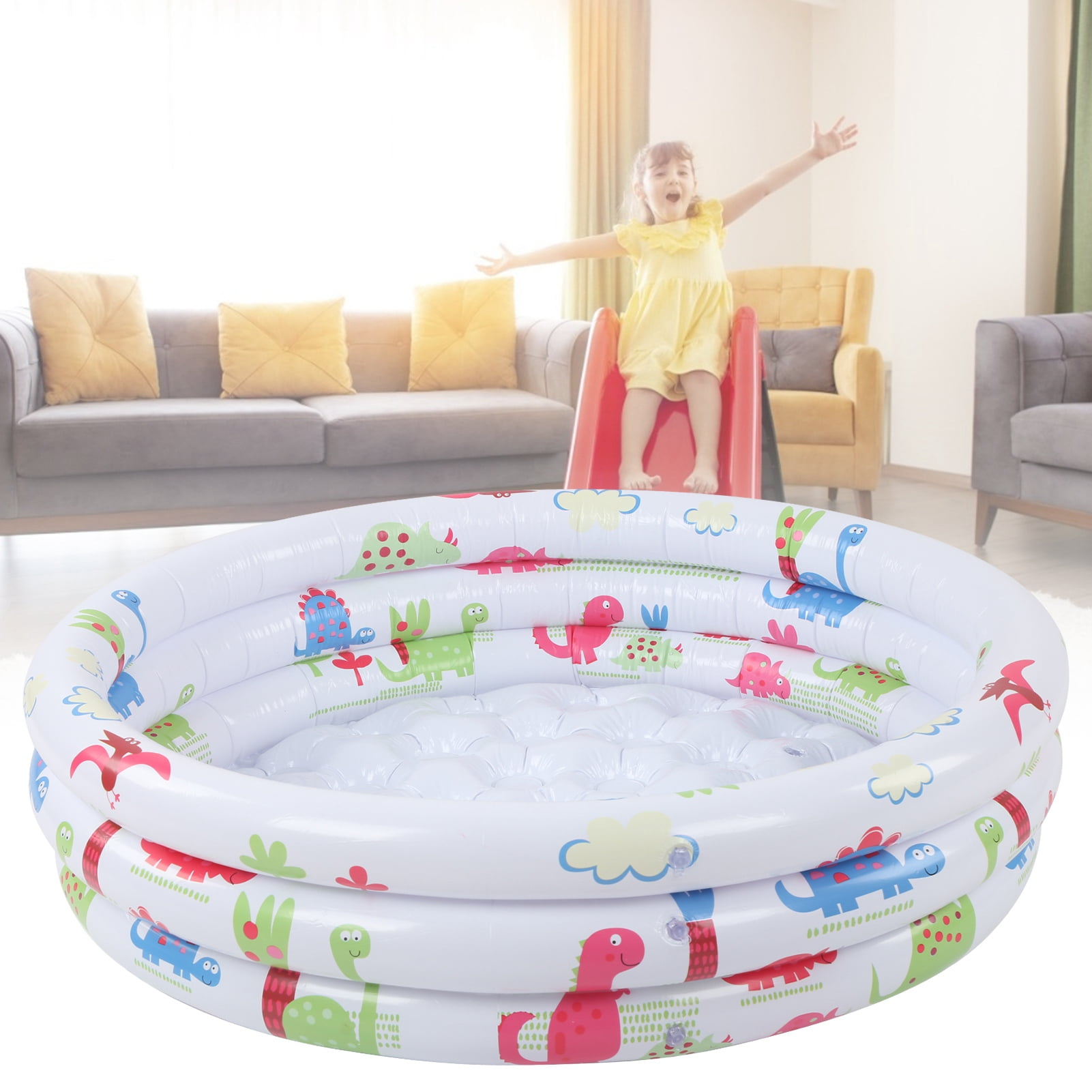 YLSHRF Baby Swimming Pool,90CM Baby Swimming Pool Dinosaur Pattern Round Inflatable Children Water Game Play Pool,Children Round Pool