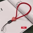 thumbnail image 1 of 2PCS Solid Color Short Love Heart Hanging Rope Adjustable Mobile Phone Phone Strap Colorful Wrist Strap Elastic Mobile Phone Lanyard, 1 of 5