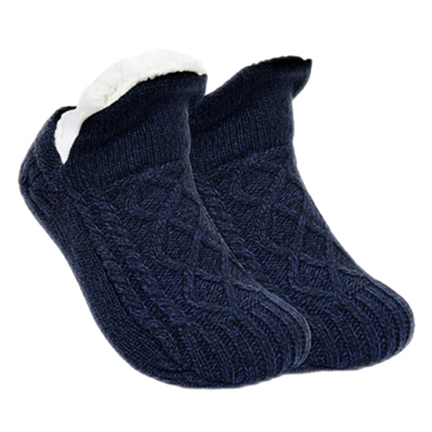 Calcetines Forro Polar para El Calcetines para Dormir en El Interior Del Con Pegamento en La Parte Inferior (azul Marino 28cm)