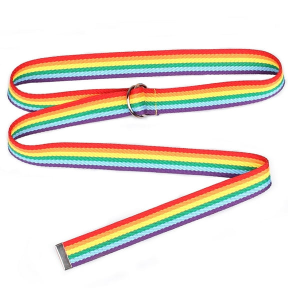 SILENRADAWN 1Pack Women Belt for Pants Multi-Colored Rainbow Woven Strap Adjustable Waist for Daily Use