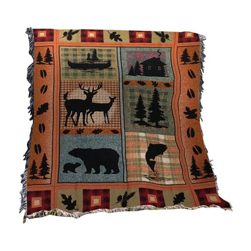 Manual Woodworkers & Weavers Bear Lodge Tapestry Cotton Throw - Walmart