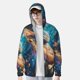 thumbnail image 2 of Balery Colorful Planet Universe Sudadera ligera de manga larga con capucha y protección solar UPF 50+ para hombre y mujer, ideal para pesca y running-Medium, 2 of 7