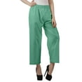 thumbnail image 2 of Moomaya Solid Color Elastic Waist Pants Cotton Narrow Fit Straight Women Pants For Kurti, 2 of 6