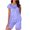 Purple, variant on Women Satin Two Piece Pajama Set Square Neck Short Sleeve Solid Loose Sleepwear Ice Silk Lounge Set Comfy Casual Vacation Purple FREE SIZE