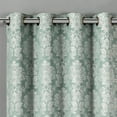 thumbnail image 2 of Pair (Set of 2) Aryanna Damask Floral Curtains Jacquard Grommet Panels - 108x120 - Aqua, 2 of 2