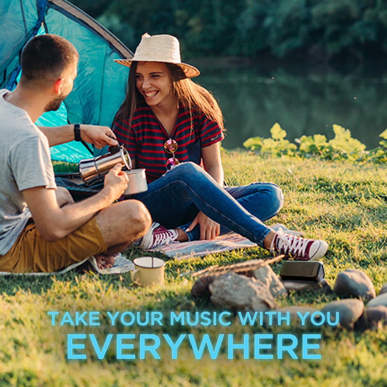 Oontz Angle 3 ULTRA Bluetooth Speaker - Waterproof Speaker, Black