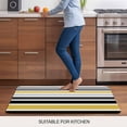 thumbnail image 5 of Yellow Black Stripe Door Mat&nbsp;Indoor Outdoor Entrance,Non Slip Small Rug for Kitchen Bathroom Entryway Rug,Modern Abstract Art Coarse Striped Washable Doormat Floor Mat for Office Home 18x30 Inch, 5 of 8