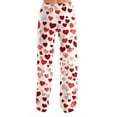 thumbnail image 4 of Womens Valentines Day Pajama Pants Holiday Elastic Waist Cute Valentine's Day Pajama Pants Drawstring Jogger Wide Leg Athletic Pants, 4 of 5
