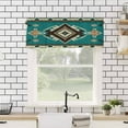 thumbnail image 4 of Green Southwestern Kitchen Valances for Windows 54x18 Inch Kitchen Curtains Valances Rod Pocket Vintage Boho Ethnic Geometric Bathroom Window Valances for Window Treatment Decor, 4 of 6