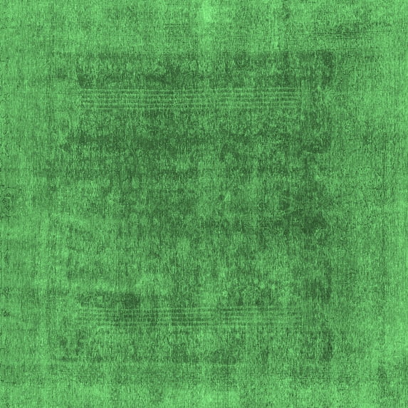 Ahgly Company Indoor Square Abstract Emerald Green Modern Area Rugs, 3' Square