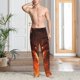 thumbnail image 2 of Fotbe Magma Fire Black Dragon Pantalones de Pijama para Hombre, Pantalones de Dormir, Pantalones de Casa con Cintura Ajustable y Bolsillos-3X-Large, 2 of 6