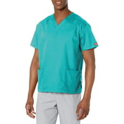 Dickies Women's Eds Signature Scrubs Missy Fit V-Neck Top, Teal Blue, X-Small