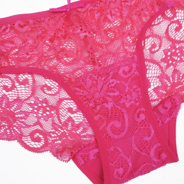 Buy Suppion Women Sexy Lace Panties Seamless Breathable Hollow Briefs Girl  Underwear (Hot Pink) Online at desertcartINDIA