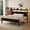 Black, variant on Amolife Metal Queen Platform Bed Frame with RGB LED Storage Headboard, Charging Station & USB Ports, 2 Storage Shelves, 12" Under-Bed Storage Space, Heavy-Duty, Black