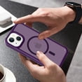 thumbnail image 5 of Allytechgroup Slim Case for iPhone 13, Hard PC Soft TPU Support Wireless Charging Shockproof Magnetic Protctive Case Cover for iPhone 13, Darkpurple, 5 of 6
