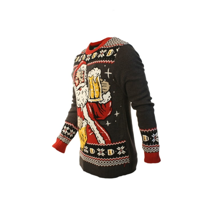 Ugly Christmas Party Sweater Men s Unisex Santa Winter Ale Beer Drinking 4XL Walmart