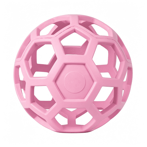 BESTSKY Pet Roller™, Dog Toy Puzzle Ball, Natural Rubber, Large (5.5" Inch Diameter), Pink Dog Toys Pink
