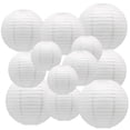 thumbnail image 1 of Faroles de papel Xiksxitn con portavelas blancos de 4 a 10 pulgadas, 12 unidades, 1 of 7
