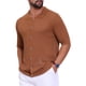 thumbnail image 4 of Camisa de rayas para hombre Inspire Chic, de verano, de manga corta, de punto, transparente, talla XL, color marrón, 4 of 5
