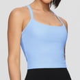 thumbnail image 5 of Staron Women's Sports Tank Top with Built-in Bra Round Neck Sleeveless Quick-Dry Solid Casual Yoga Running Workout Athletic Top, Blue S, 5 of 6