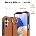 thumbnail image 4 of Decase for Sasmung Galaxy S24 Ultra with Wrist band Kickstand Case,with Metal RIng,Slim Shockproof PU Leather Drop Proof Non-Slip Anti-Fingerprint Protective Phone Case Cover,Brown, 4 of 8
