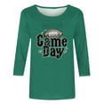 thumbnail image 4 of Gamivast 3/4 Sleeve Tops for Women Funny Football Game Day Crew Neck Tunic Sweatshirt Fitted Casual Drop Shoulder Going Out Pullover Holiday Superbowl Outfit, 4 of 5