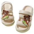 thumbnail image 4 of Ccpelsie Boys and Girls Slippers Summer Beach Pool Shoes Toddler Cartoon Slides Sandals Indoor&Outdoor Garden Slippers Shower Shoes(Khaki,1), 4 of 8