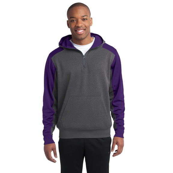 Sport-Tek St249 Colorblock Tech Fleece 1/4-Zip Hooded Sweatshirt