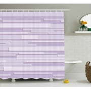 Lavender Bathroom Sets Modern Decor Shower Curtain Contemporary Artistic Stone Like Linear Band Motif In Pastel Tones Artwork
