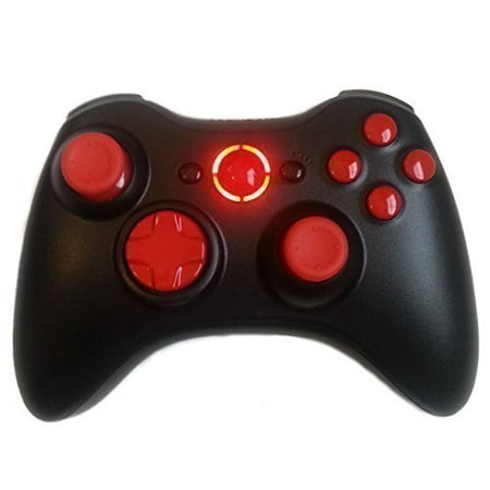 Semi Auto Airsoft Sniper - Xbox 360 Modded Controller Rapid Fire / Sniper Quick Scope / Drop Shot / Quick Aim / Zombies Auto Aim / Mimic / Burst / For COD Ghosts Black OPS / All Games, Red Leds, Glossy Red Out Buttons