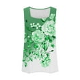 thumbnail image 4 of QQAMB Women's Tank Top Sleeveless Square Neck Floral Print Loose Fit Casual Tank Top Summer Fashion Flowy Blouse Green XL, 4 of 5