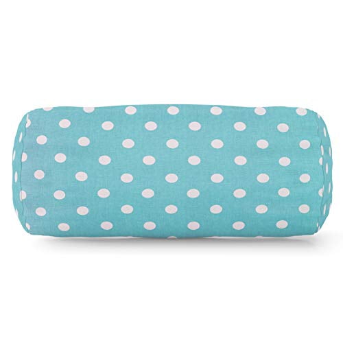 Majestic Home Goods Aquamarine Small Polka Dot Indoor Round Bolster Pillow 18.5" L x 8" W x 8" H