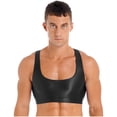 thumbnail image 2 of Traje de baño Sexy para hombre, Tops brillantes con cuello en U, Tops cortos sin mangas de Color sólido, camiseta sin mangas, ropa para discoteca, Tops deportivos para gimnasio y Fitness, 2 of 5