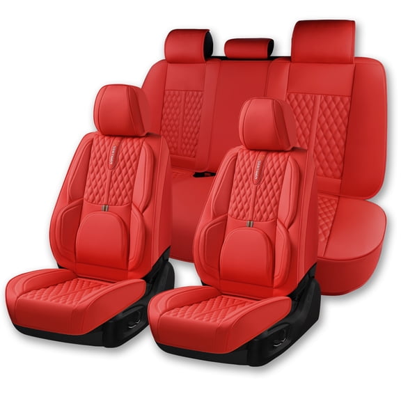 Car Seat Cover for Subaru Tribeca 2009, Red Car Seat Covers, PU Leather Full Set of 5 Seats Anti-Slip Beautify Interior, Only 5-Passenger, Give Your Interior a New Look