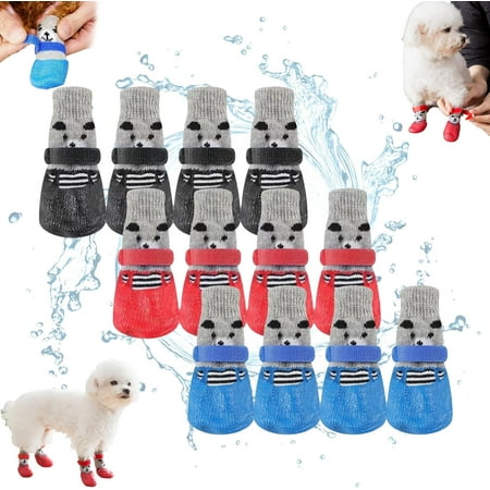 Pets Waterproof Shoes  Pets Waterproof Shoes  Waterproof Dog Boots & Paw Protectors 4PCS/Set Waterproof Pet Dog Shoes Anti-Slip Rain Boots Footwear Dog Sock Shoes with Adjustable