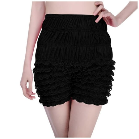 Herrnalise Workout Shorts for Women Women s Fashion Lace Leggings Sexy Multi-layer Lace Causal Bloomers Pants